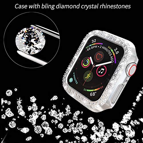 RICHONE RICHONE 5Pack Apple Watch SE Series 6 5 4 Protector Case Bling Crystal Diamonds 44mm Cover Bumper Frame Accessories 5 Colors - View 10 of 11