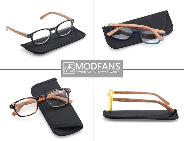 MODFANS MODFANS 1.25 Reading Glasses Fashionable Wood-Look Readers with Spring Hinges for Men and Women - View 3 of 7