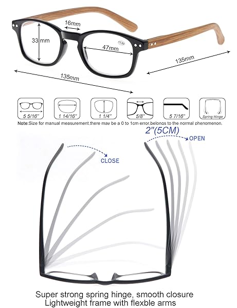 MODFANS MODFANS 1.25 Reading Glasses Fashionable Wood-Look Readers with Spring Hinges for Men and Women - View 4 of 7