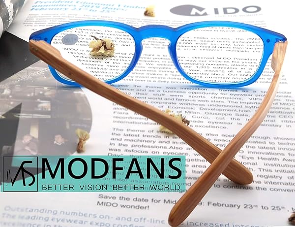 MODFANS MODFANS 1.25 Reading Glasses Fashionable Wood-Look Readers with Spring Hinges for Men and Women - View 5 of 7