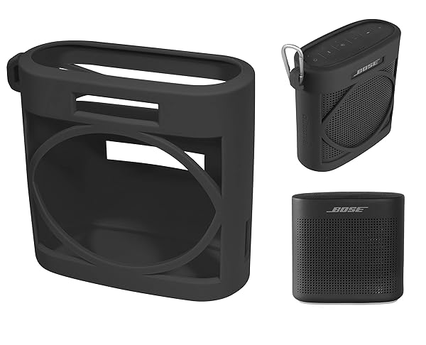 Alltravel Silicone Cover for Bose SoundLink Color II - Full Protection, Custom Fit, Stylish Black Skin