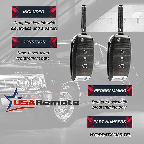 USARemote Key Fob for 2014-2015 Kia Optima Keyless Entry Flip Remote Set of 2 - View 3 of 6