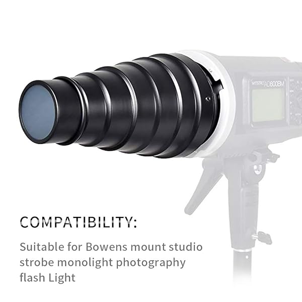 soonpho Transform Your Photography with Soonpho Aluminium Alloy Snoot Kit & Color Filters for Bowens Strobe Flash - View 2 of 8