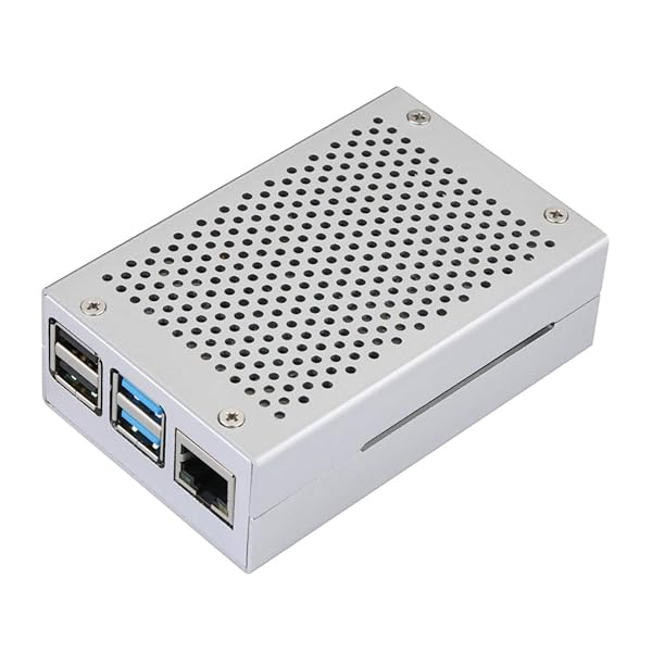 Unistorm Raspberry Pi 4 Aluminium Case Silver Enclosure for Model B Fast Cooling and Durable Protection
