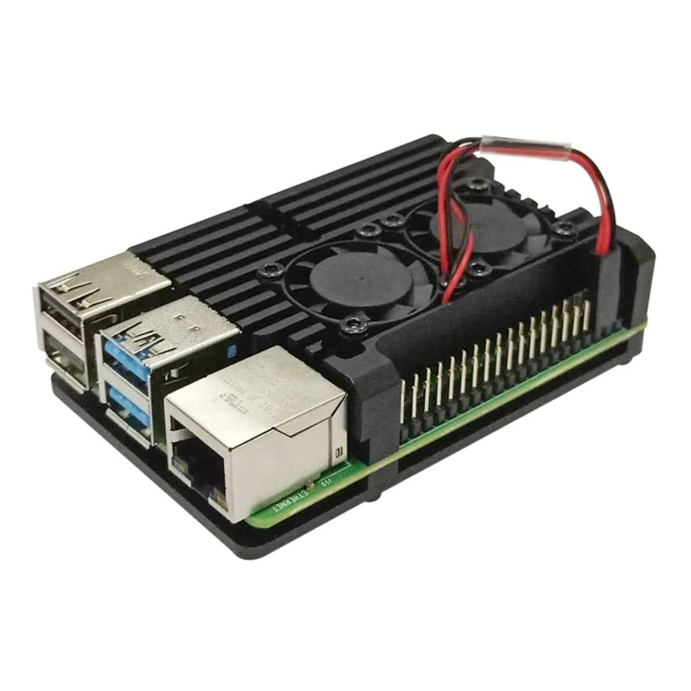 Unistorm Raspberry Pi 4 Model B Aluminum Case with Dual Cooling Fan for Optimal Performance and Heat Management
