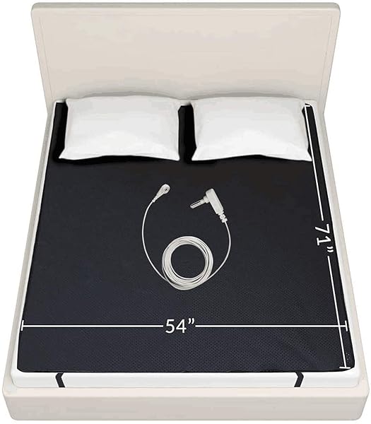 NeatEarthing "Grounding Sleep Mat 54"x71" - 100% Conductive Carbon Leatherette for Full Size Comfort"