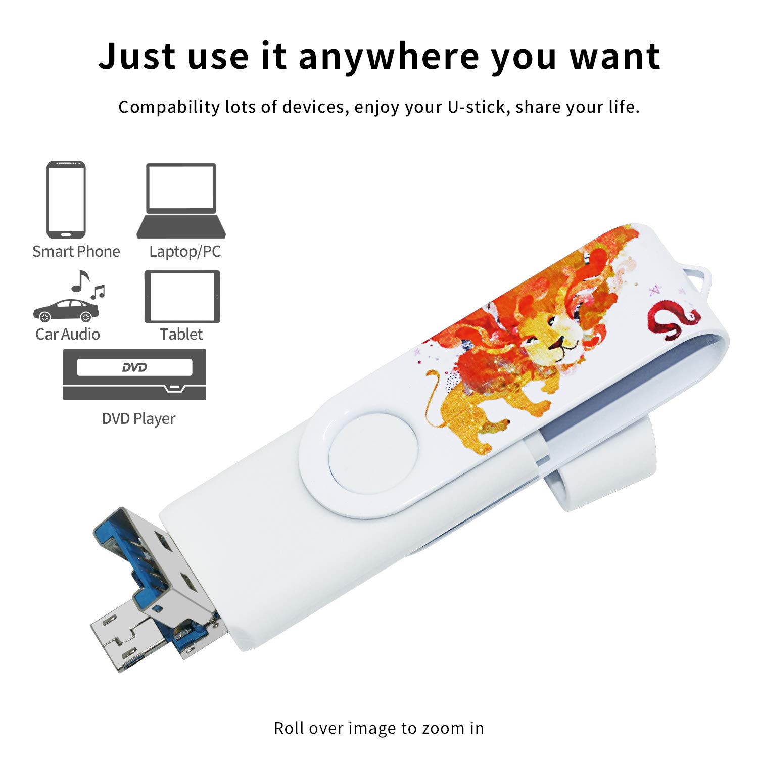 AVOMOCO 3.1 128GB High Speed Photo Backup Stick for Android Phones and Tablets Compatible with Galaxy LG Google Pixel Huawei One Plus Moto - View 3 of 7