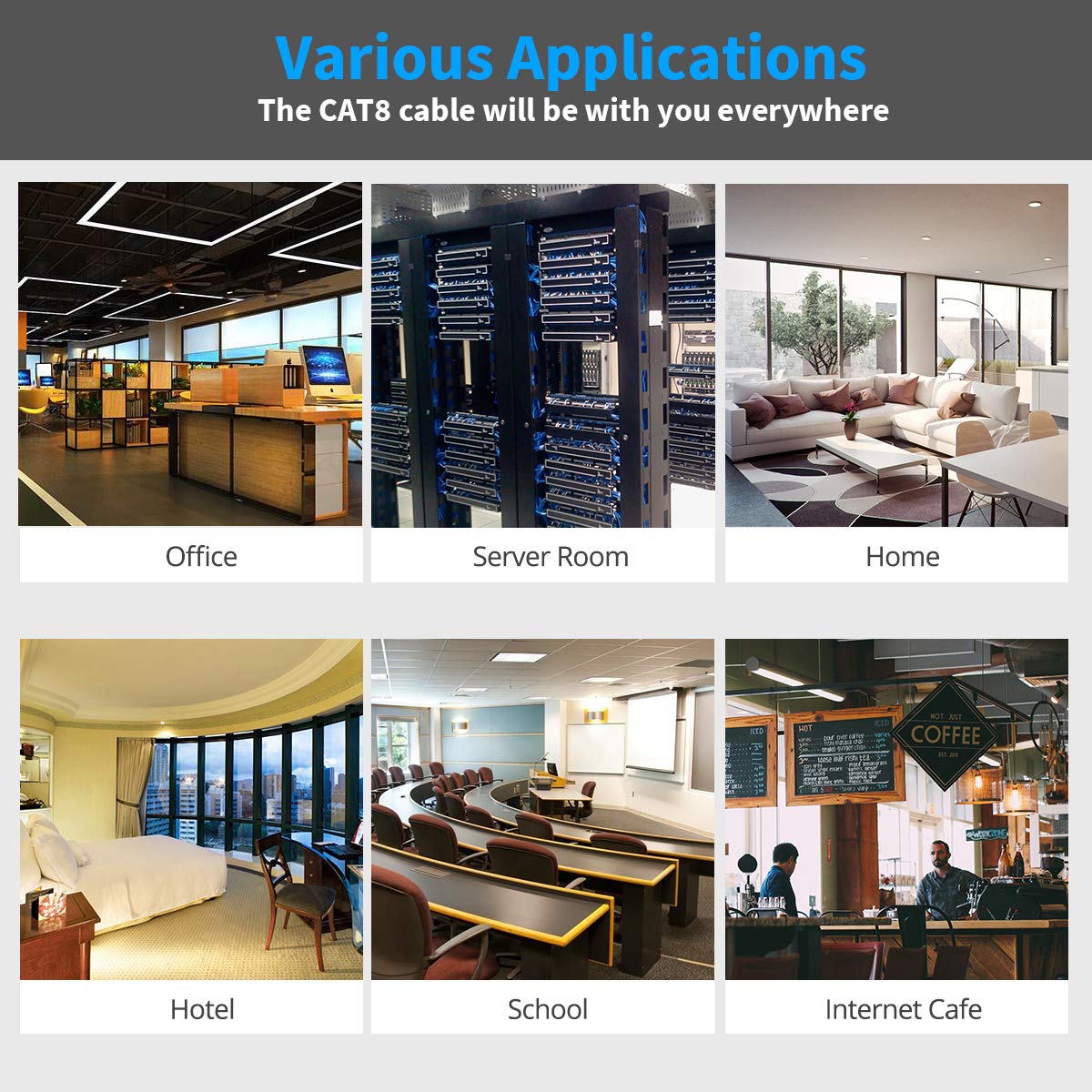 KASIMO 100 ft Cat8 Ethernet Cable High Speed 40Gbps SFTP Shielded Gaming Internet Cable with RJ45 Connector for Router Modem Black - View 5 of 9