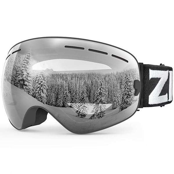 ZIONOR ZIONOR X Ski Goggles for Men & Women - OTG Design, UV Protection, Anti-Fog, Spherical Detachable Lens (VLT 94%)
