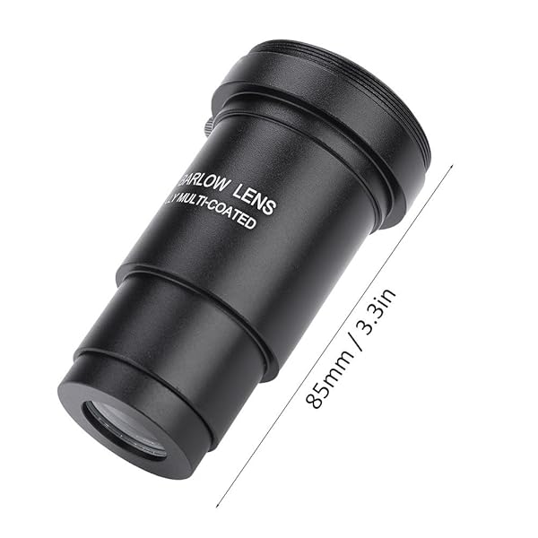 Mugast 1.25 Inch Barlow Lens - 5X Magnification Multi-Coated Optical Lens for 31.7mm Telescopes - View 8 of 9