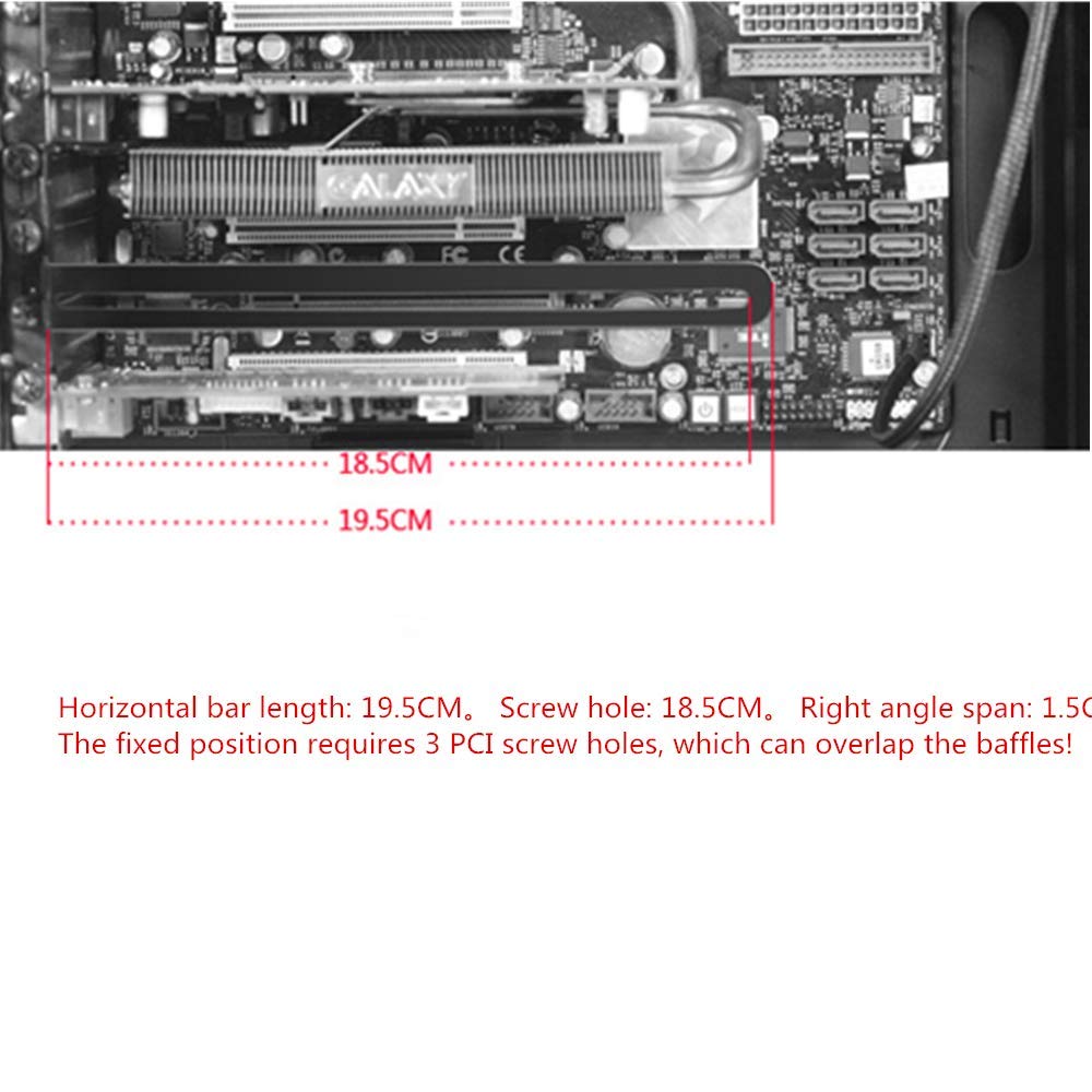 SiyuXinyi SiyuXinyi PCI Slot Fan Bracket Video Card Holder GPU VGA Bracket for Custom Desktop PC Gaming Compatible with RTX Vertical Cooling Rack - View 4 of 8