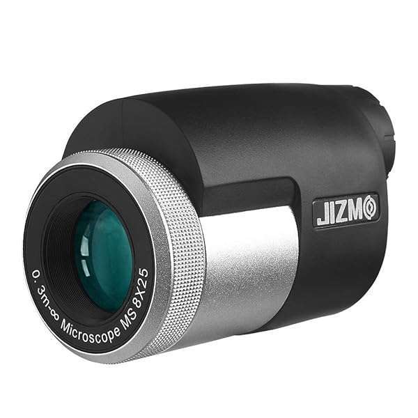 Jizmo Jizmo 8x25 HD Monocular Telescope: Perfect Gift for Bird Watching & Travel - Close Focus, BAK4 Prism, Multi-Coated Lens