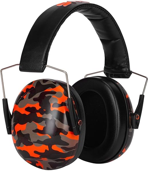 Snug Snug Kids Ear Protection: Noise Cancelling Earmuffs for Toddlers, Children & Adults - Orange Camo