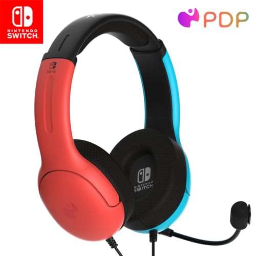 PDP Buy PDP Gaming LVL40 Airlite Stereo Headset for Nintendo Switch - Lightweight, Noise Cancelling, Mario Neon Design