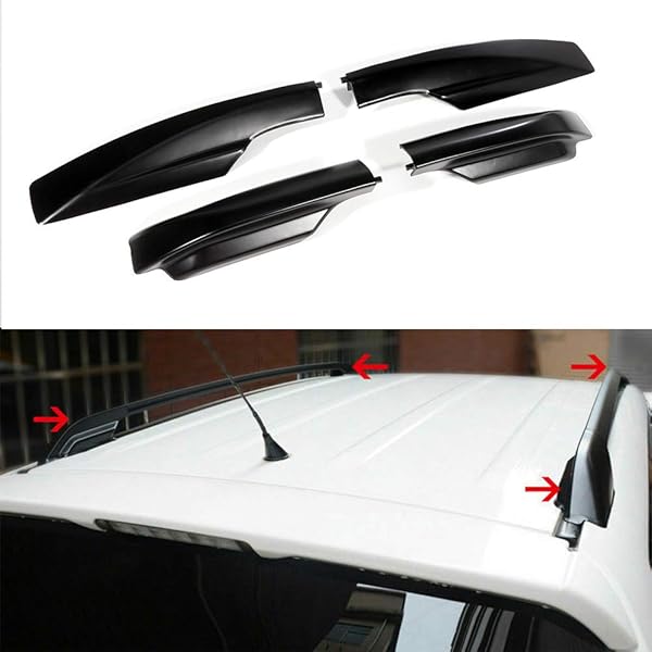 ROADFAR 4PCS Black Roof Rails Rack End Cap Cover for 2006-2012 Toyota RAV4 Sport Utility