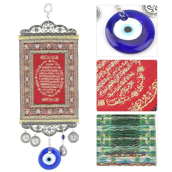 Hztyyier Turkish Blue Evil Eye Beads Ornament Amulet Rug Delicate Blue Glass Pendant Home Lucky Wall Hanging Decor - View 3 of 7