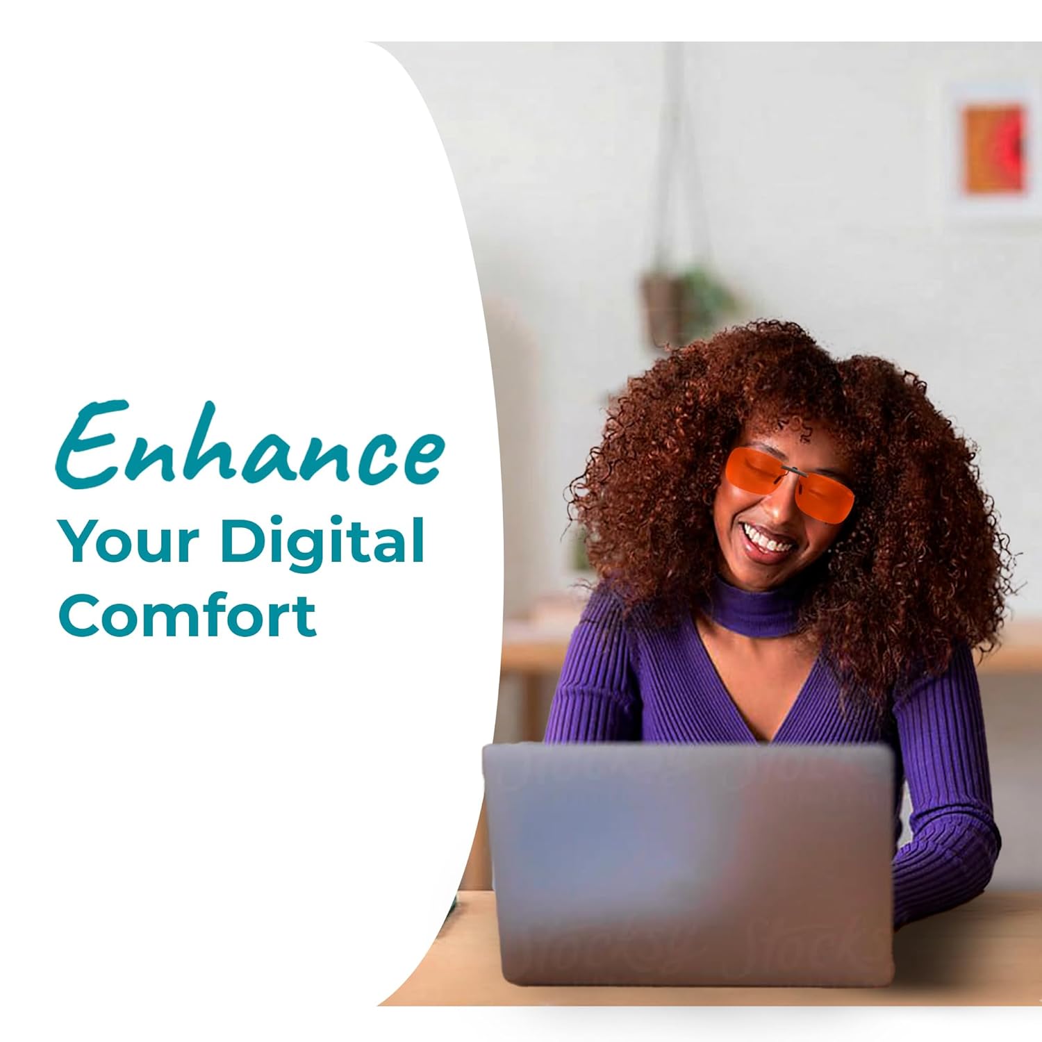 Sleep ZM Sleep ZM Clip On Orange Blue Light Glasses for Computer TV Gaming Improve Sleep Quality Naturally for Men and Women - View 3 of 6