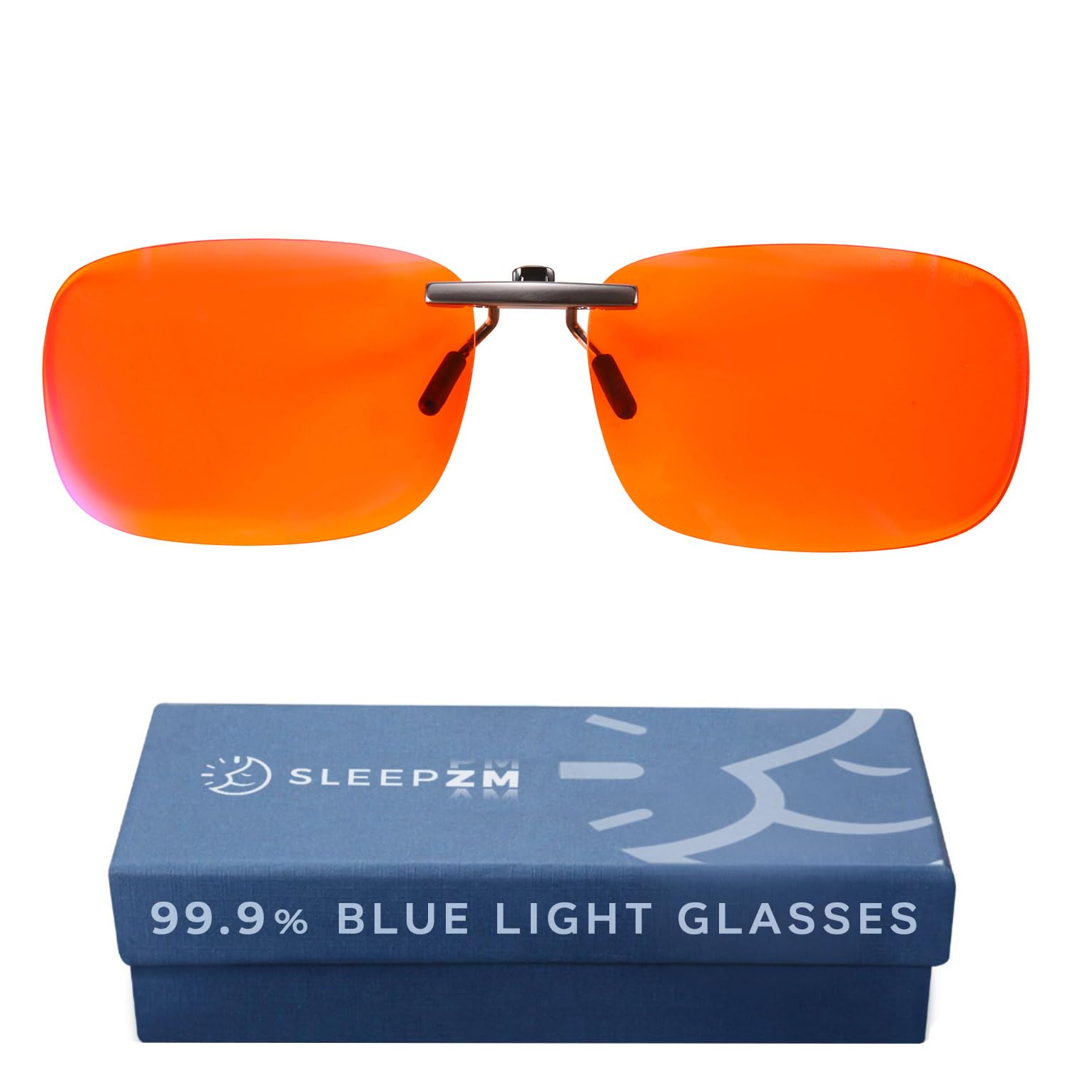 Sleep ZM Sleep ZM Clip On Orange Blue Light Glasses for Computer TV Gaming Improve Sleep Quality Naturally for Men and Women