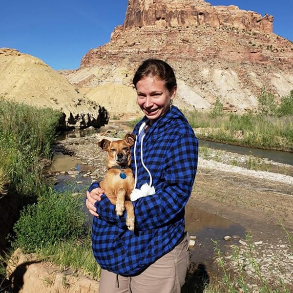 ALYC Pet Pouch Hoodie Cat Dog Holder Sweatshirt Large Pocket Carrier Pullover Tops for Women Blue Black Large - View 3 of 7