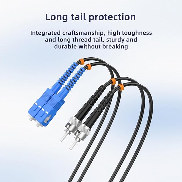 Jeirdus Jeirdus 100ft 100feet 30m SC to ST Outdoor Armored Duplex 9/125 SM Fiber Optic Cable Jumper Optical Patch Cord Singlemode 30Meters 100ft SC-ST - View 6 of 9
