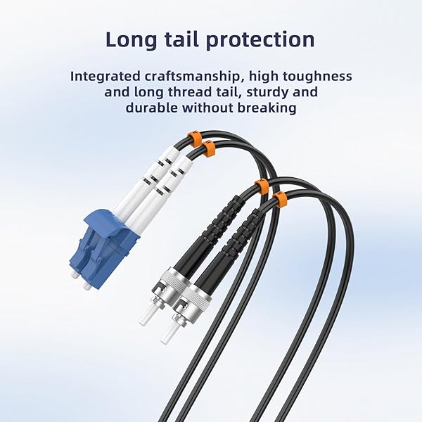 Jeirdus Jeirdus 100ft Outdoor Armored Duplex 9/125 SM Fiber Optic Cable LC to ST - 30m Jumper Patch Cord - View 4 of 7