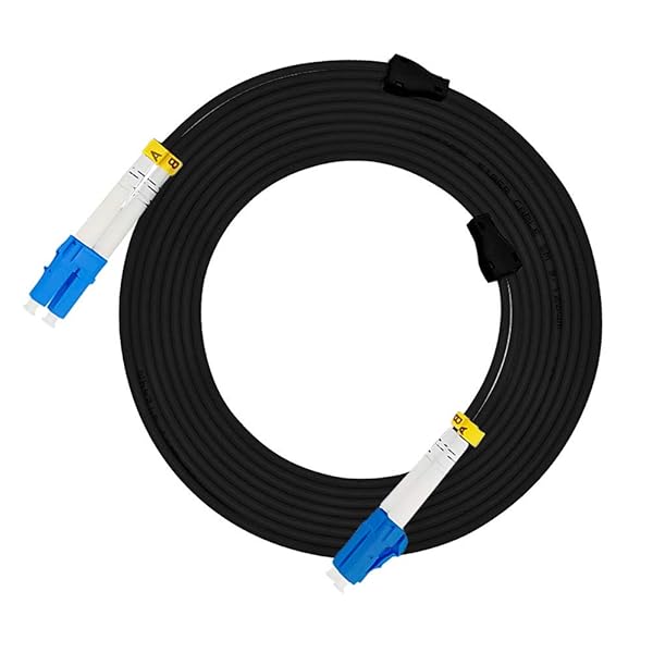 Jeirdus 100M LC to LC Outdoor Armored Duplex SM Fiber Optic Cable Jumper - High-Speed 9/125 Optical Patch Cord