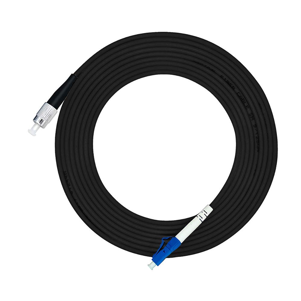 Jeirdus 20M LC to FC Outdoor Armored Simplex 9/125 SM Fiber Optic Cable Jumper - High-Quality 65ft Optical Patch Cord
