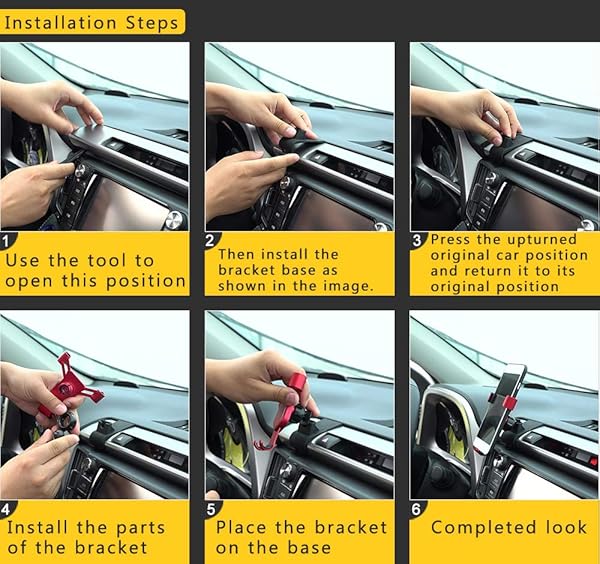 BEERTE Beerte Phone Holder for Toyota RAV4 2017 2018 Adjustable Air Vent Car Dashboard Mount Carbon Fiber Pattern for iPhone Samsung Smartphones - View 6 of 6