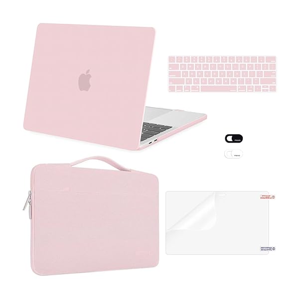 MOSISO MOSISO Rose Quartz MacBook Pro 13 Inch Case 2016 2017 2018 2019 A2159 A1989 A1706 A1708 with Sleeve Bag Keyboard Skin Webcam Cover Screen Protector