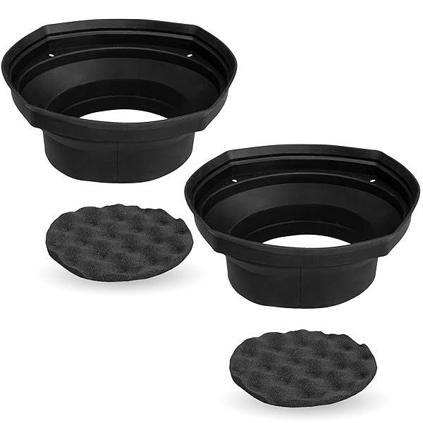 NVX NVX XBAF69 2 Piece Universal 6x9Â” Silicone Rubber Speaker Baffles with Self Adhesive Foam Base Pad