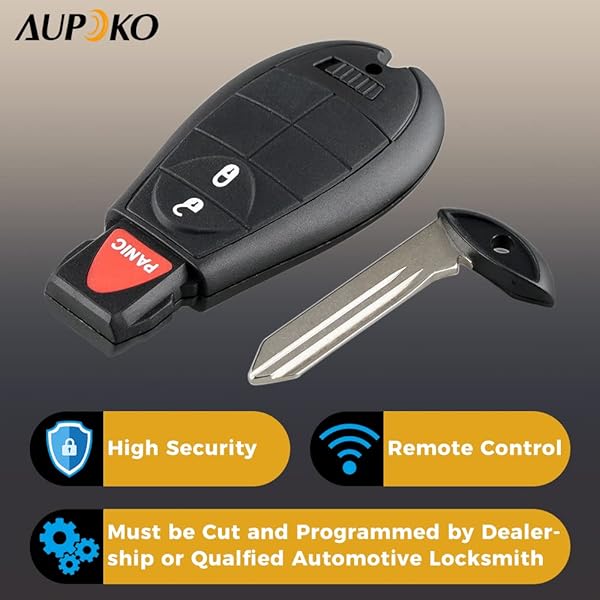 Aupoko Aupoko GQ4-53T Keyless Entry Remote Key Fob for Dodge Ram 1500 2500 3500 with 3 Buttons Smart Key Compatibility - View 6 of 8