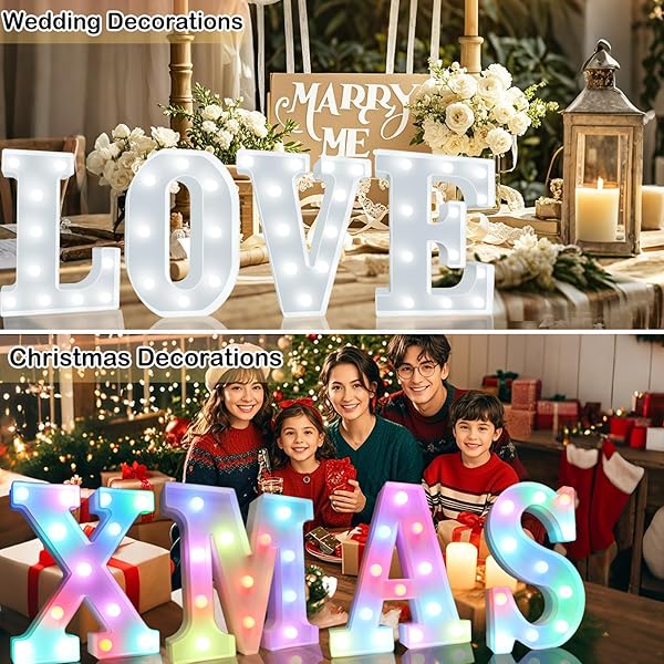 OYCBUZO Colorful LED Marquee Letter Lights with Remote 18 Color Changing Alphabet Sign for Bedroom Wedding Party Decor - View 4 of 6