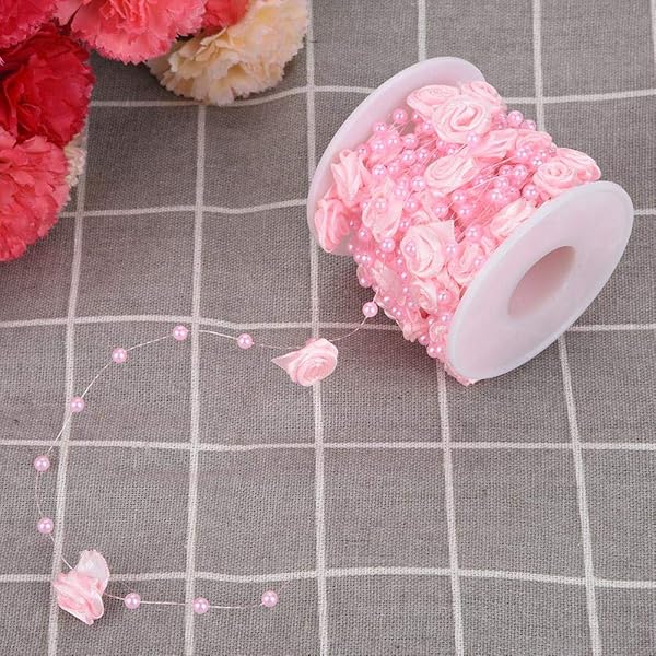 Hztyyier 10m Rose Pearl String Beads for Wedding & Party Decor | DIY Crafts & Clothing Accessories - View 2 of 7