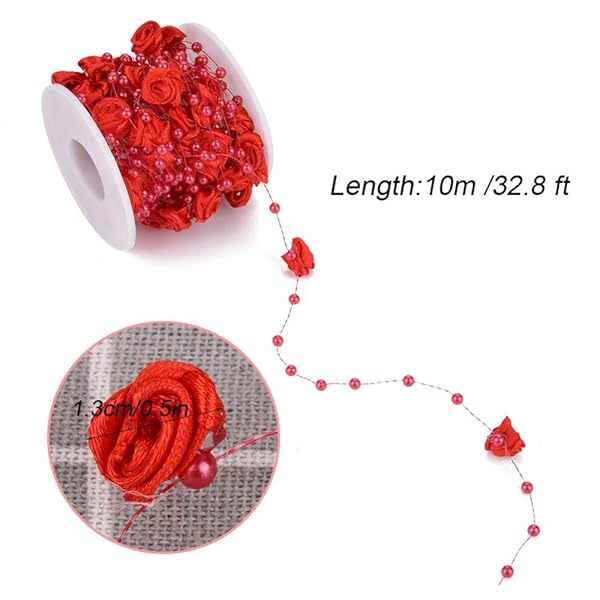 Hztyyier 10m Rose Pearl String Beads for Wedding & Party Decor | DIY Crafts & Clothing Accessories - View 7 of 7