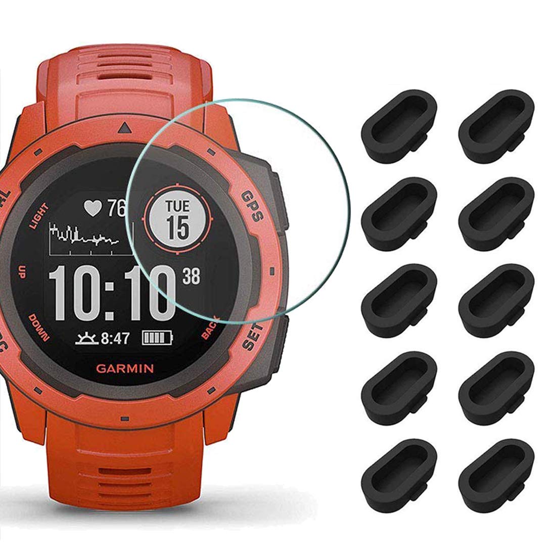 Miimall Miimall 10+2 Pack: Garmin Instinct Screen & Charger Port Protectors - Ultimate Protection!