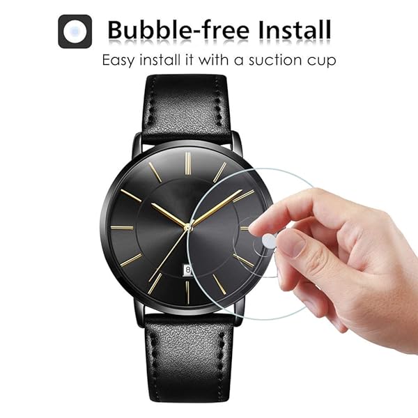 Youniker Youniker 3 Pack Universal Round Watch Screen Protector 30MM Tempered Glass Anti-Scratch Anti-Fingerprint Bubble Free 9H Hardness - View 6 of 8