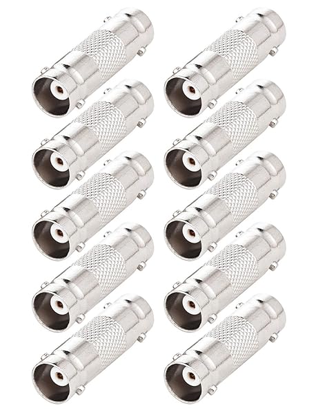RFAdapter BNC Female to Female RFAdapter 10 Pack Coupler for CCTV Camera Surveillance System Cable Extension