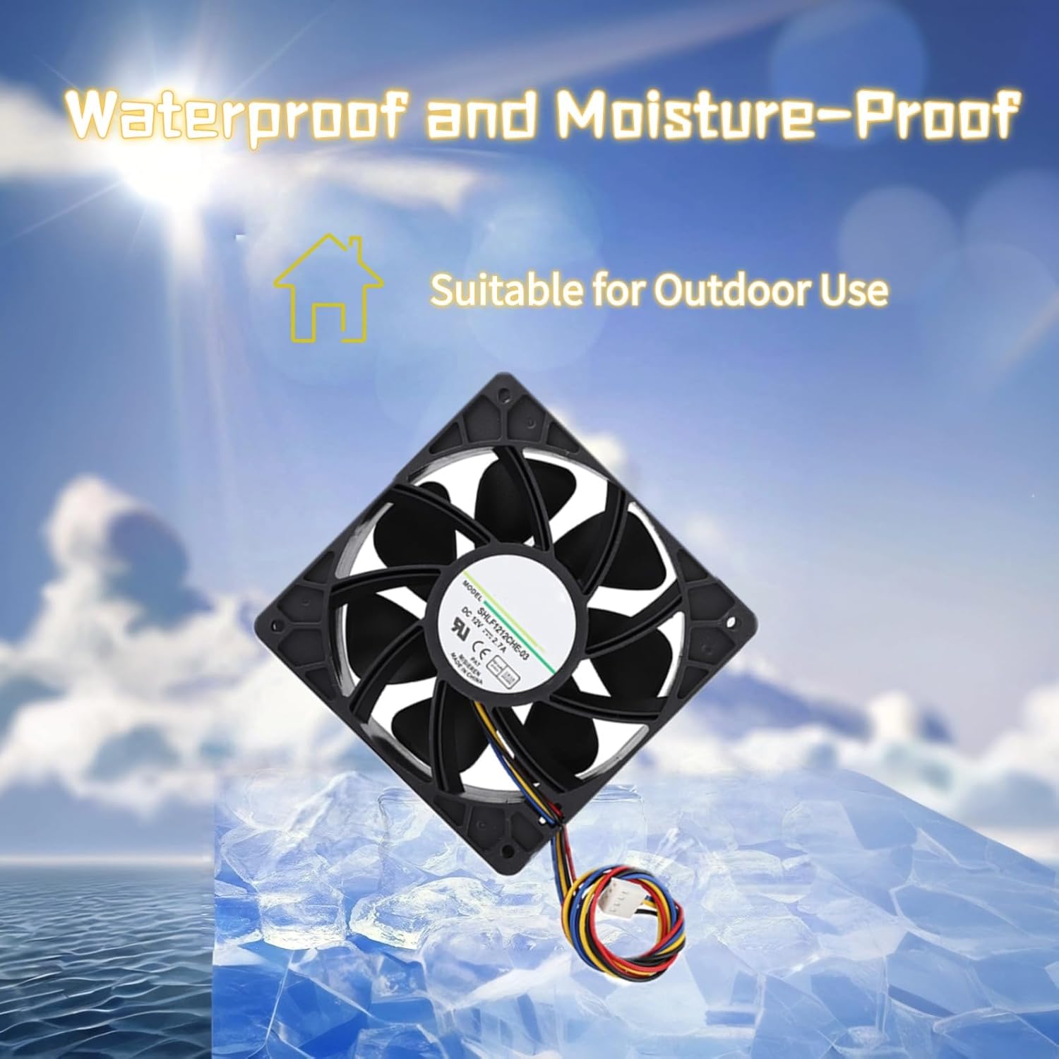 Yoidesu Yoidesu 120mm 12V 2.7A Ball Bearing Cooling Fan 4-Pin Quiet High Speed 6000RPM 210.38CFM Performance Cooler - View 4 of 9