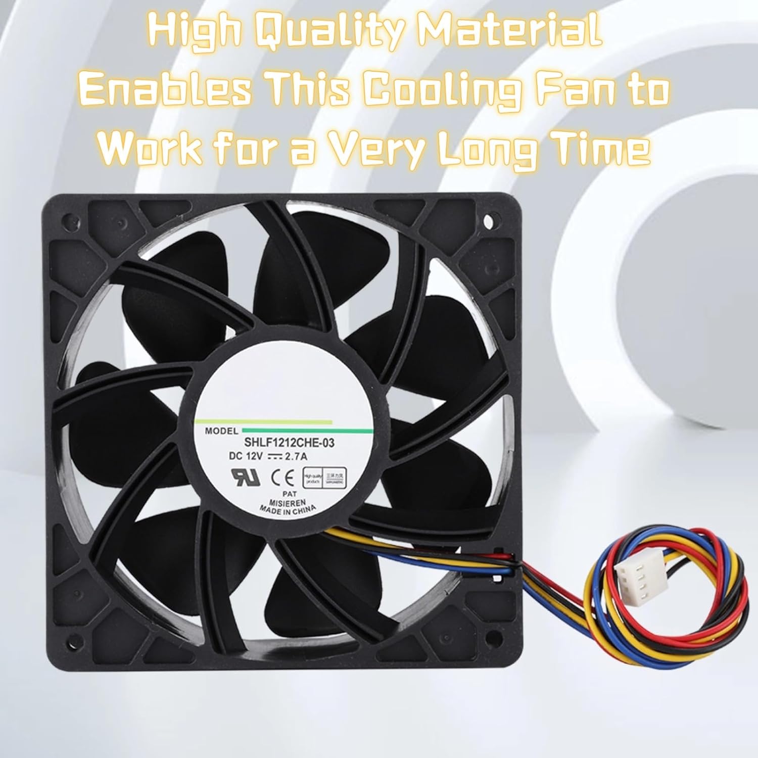 Yoidesu Yoidesu 120mm 12V 2.7A Ball Bearing Cooling Fan 4-Pin Quiet High Speed 6000RPM 210.38CFM Performance Cooler - View 7 of 9