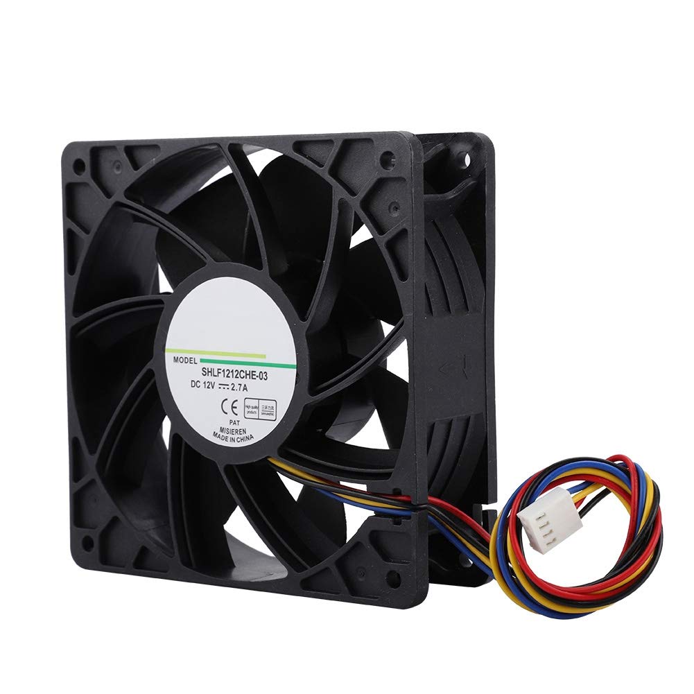 Yoidesu 120mm 12V 2.7A Ball Bearing Cooling Fan 4-Pin Quiet High Speed 6000RPM 210.38CFM Performance Cooler