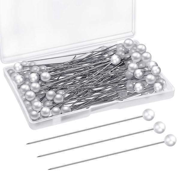 200 Faux Pearl Corsage & Boutonniere Pins for Weddings | White Straight Pins for Craft & Decoration