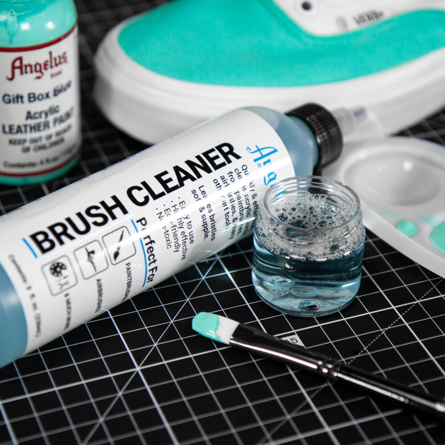 Angelus Angelus Brush Cleaner 8oz: Perfect for Airbrushes, Paint Brushes & Art Tools - Fast & Effective Cleaning Solution - View 5 of 6