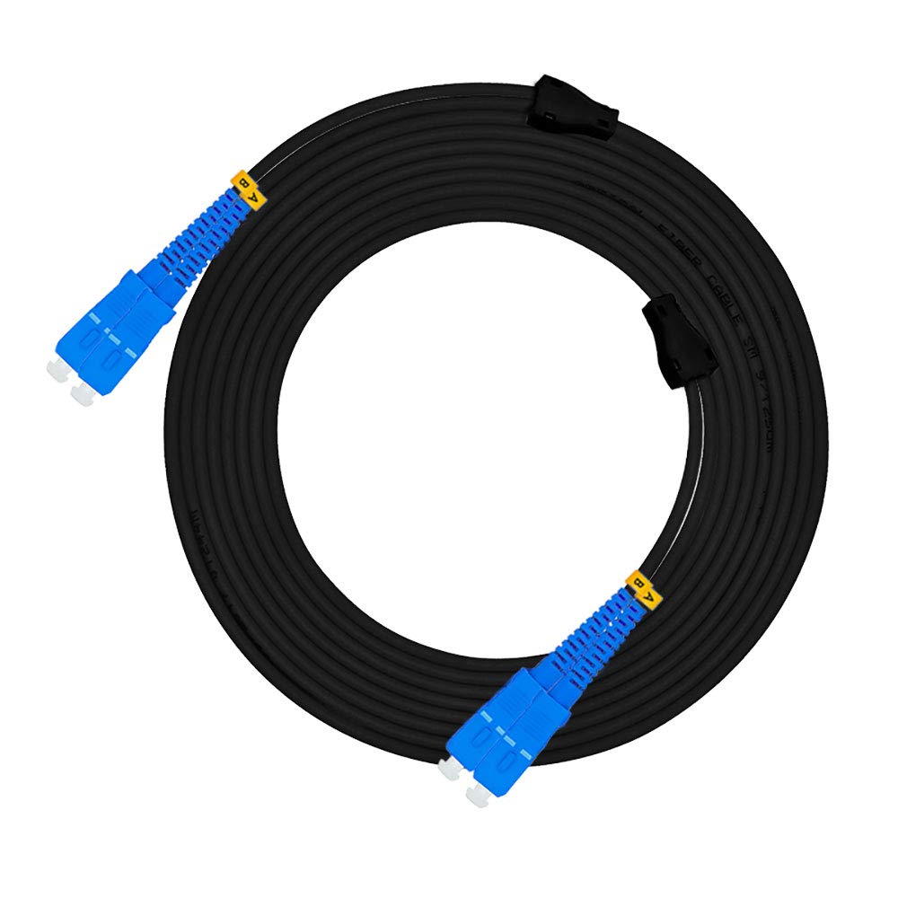 Jeirdus Jeirdus 20M LC to SC Outdoor Armored Duplex Fiber Optic Cable Jumper - 9/125 SM, 65ft Optical Patch Cord