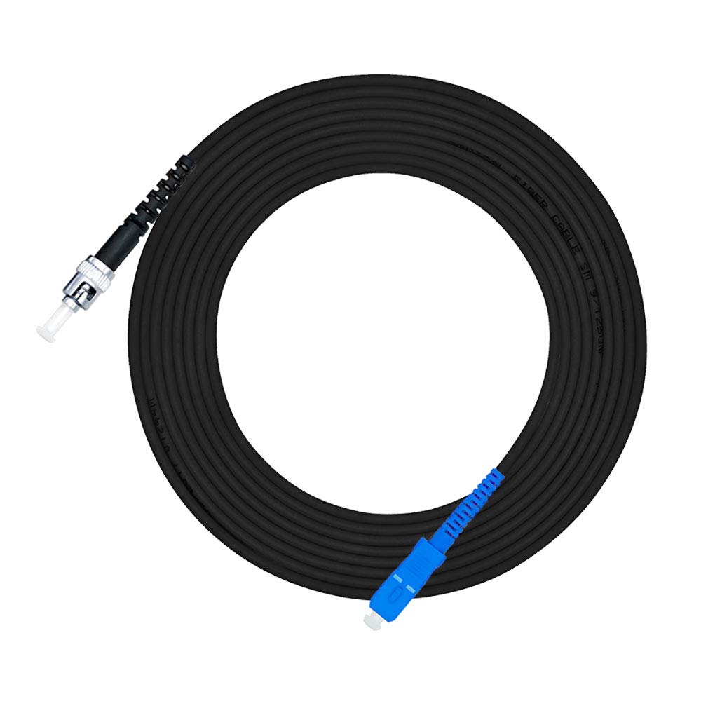 Jeirdus 100ft ST to ST Outdoor Armored 9/125 SM Fiber Optic Cable Jumper - 30m Singlemode Patch Cord
