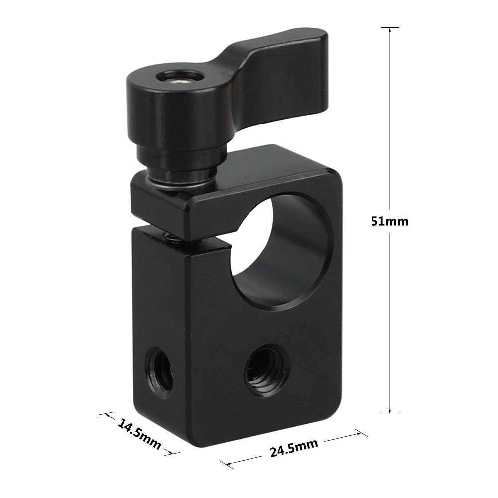 CAMVATE CAMVATE 15mm Single Rod Clamp Adapter with Black Thumbscrew Locking Knob Set of 2 for Camera Rigging and Support - View 2 of 6