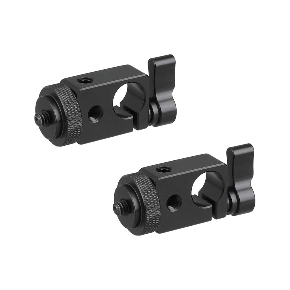 CAMVATE CAMVATE 15mm Single Rod Clamp Adapter with Black Thumbscrew Locking Knob Set of 2 for Camera Rigging and Support - View 4 of 6