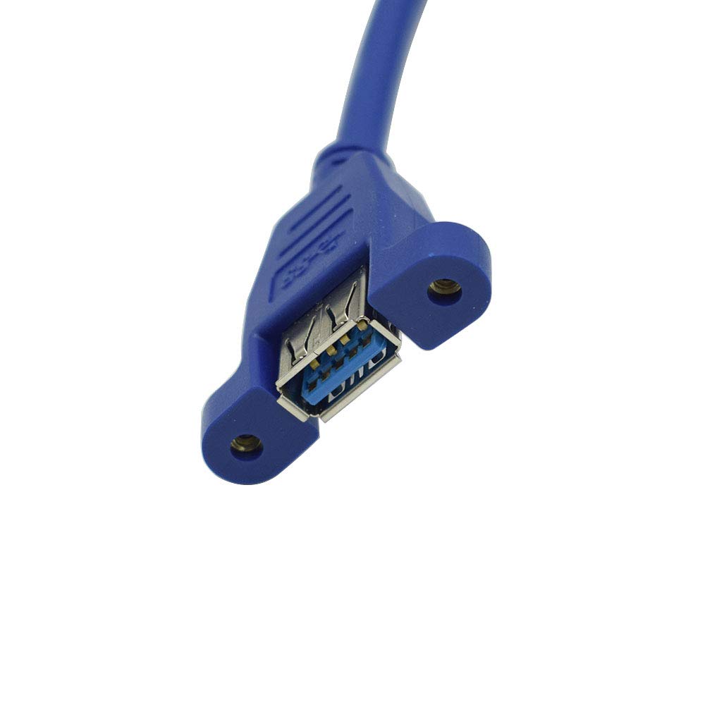 Hxchen 60cm Super Speed USB 3.0 Type A Male to Female Extension Cable Panel Mount Blue 1 Pc - View 2 of 3