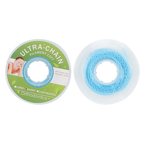 ANNWAH ANNWAH Colorful Orthodontic Braces Rubber Chains for Effective Dental Treatment Short Blue 15