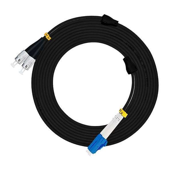 Jeirdus 300M LC to FC Outdoor Armored Duplex Fiber Optic Cable Jumper - 9/125 SM, 985ft Optical Patch Cord