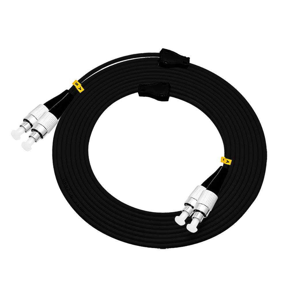 Jeirdus 20M LC to ST Outdoor Armored Duplex Fiber Optic Cable Jumper - Singlemode 9/125 SM Patch Cord